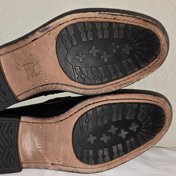 Frye Tyler Men\'s Burnished Black Leather Penny Loafers FR40433 Size 9.5 D main image 11
